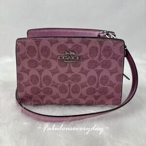 Coach Gia Crossbody Bag In Pearlized Signature Canvas/Sv/Pink/Rose CCK70 NWT